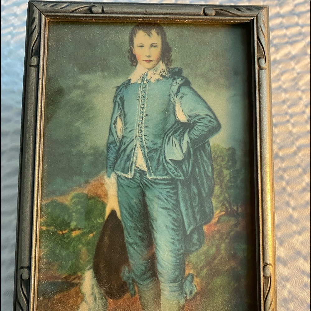 Blue Boy Vintage picture in 5” X 7” Gray Frame